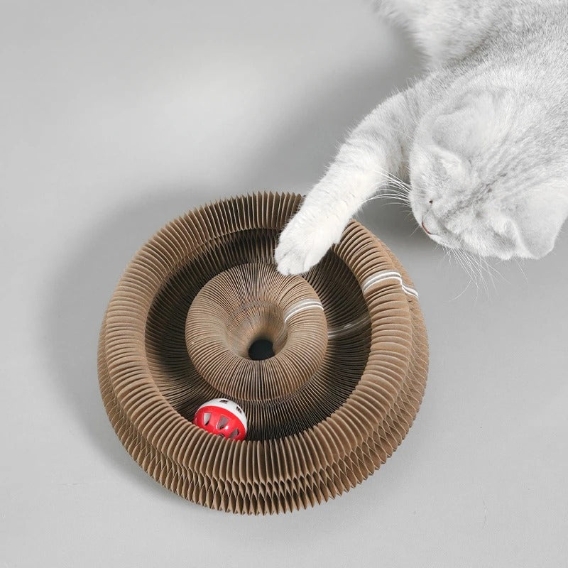 Round Cat Scratcher with Built-In Ball Toy