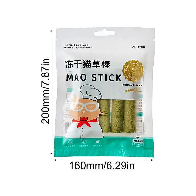 Mao Mao Cat Grass Teething Sticks 5pcs.