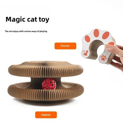 Round Cat Scratcher with Built-In Ball Toy